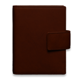 Ringbuch aus Sattelleder mit Druckknopfverschluss, dunkelbraun (naturgegerbt)